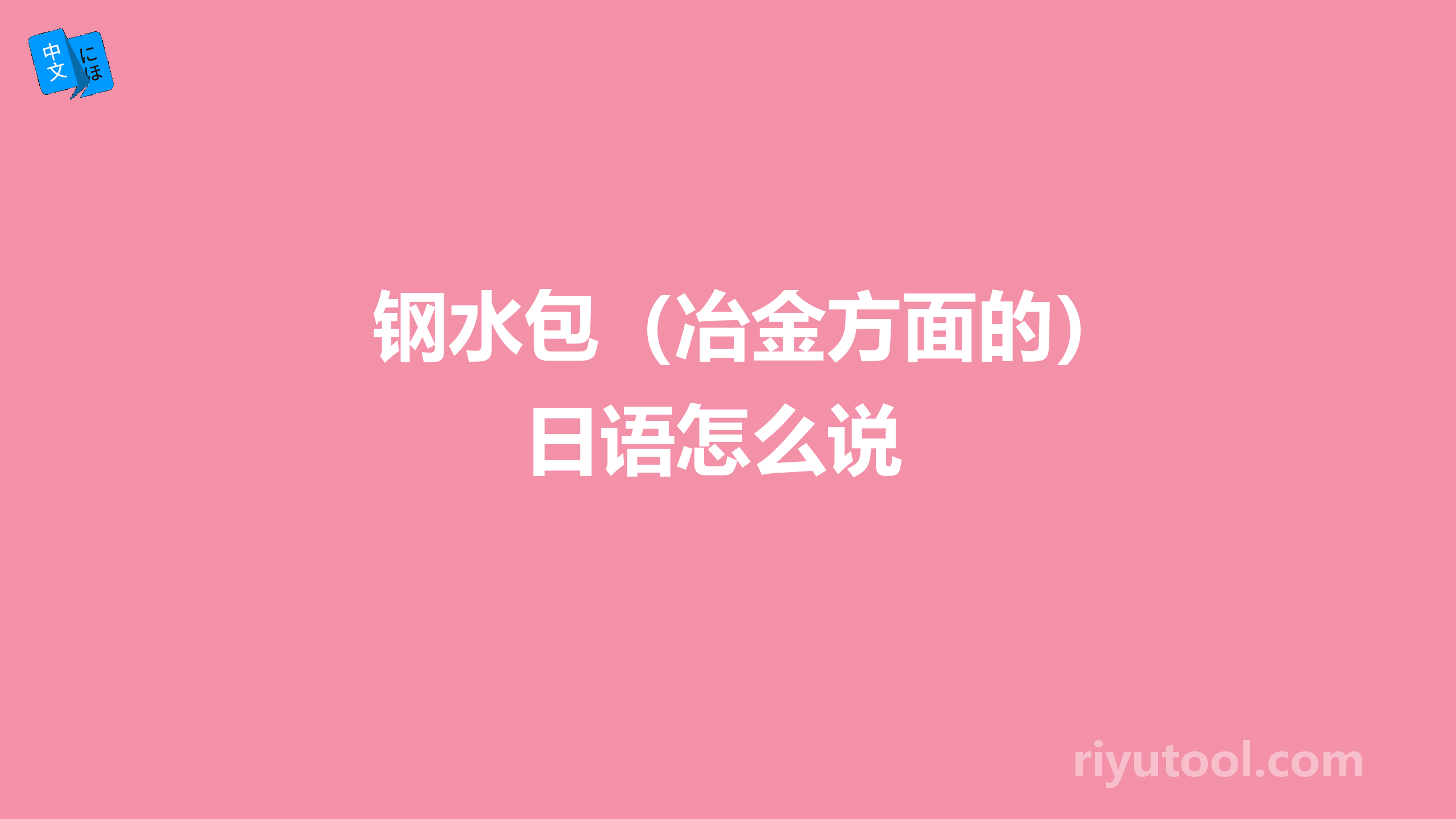 钢水包（冶金方面的）  日语怎么说